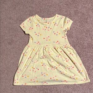 Cat & Jack Yellow Heart Print Kids Dress